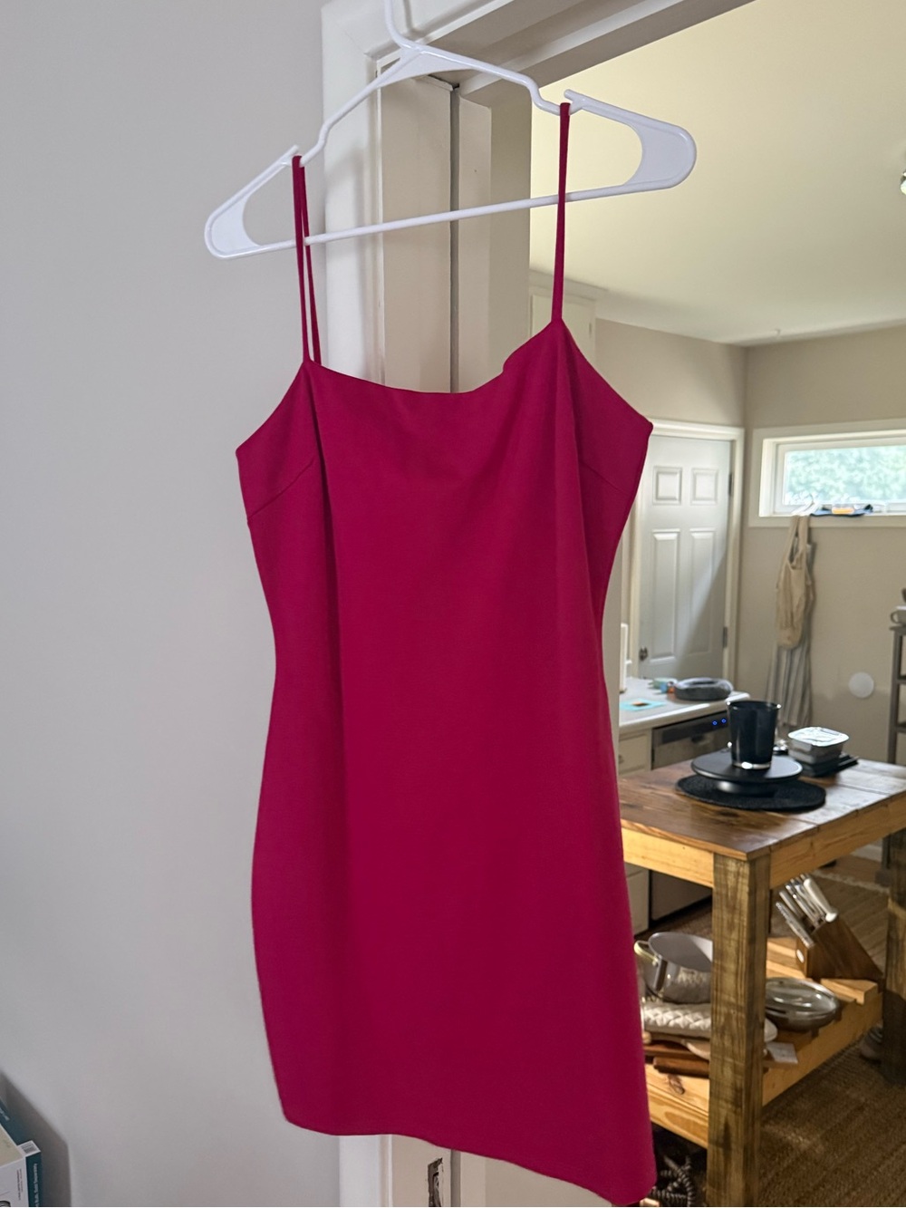 Lulu's Magenta Spaghetti-Strap Mini Dress
